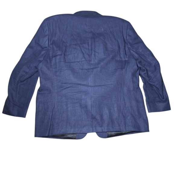 Lauren Ralph Lauren Blazer Linen Sport Linen Suit Casual Blue Jacket Men's 52R - Picture 15 of 17